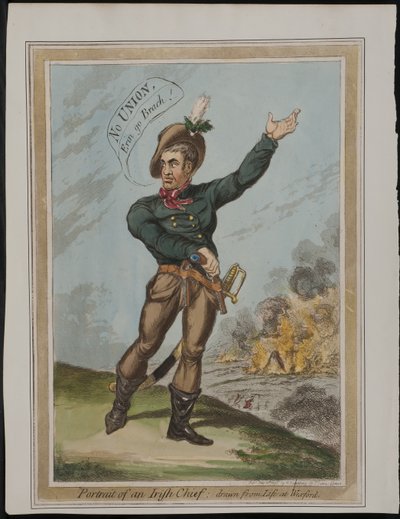 Portrait of an Irish Chief: drawn from Life at Wexford, 1798 by James Gillray